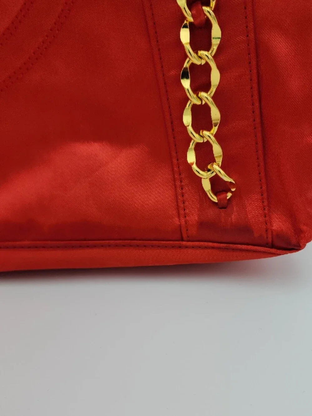Bebe Satin (Polyester) Chain Tote Bag with Matching Wallet
